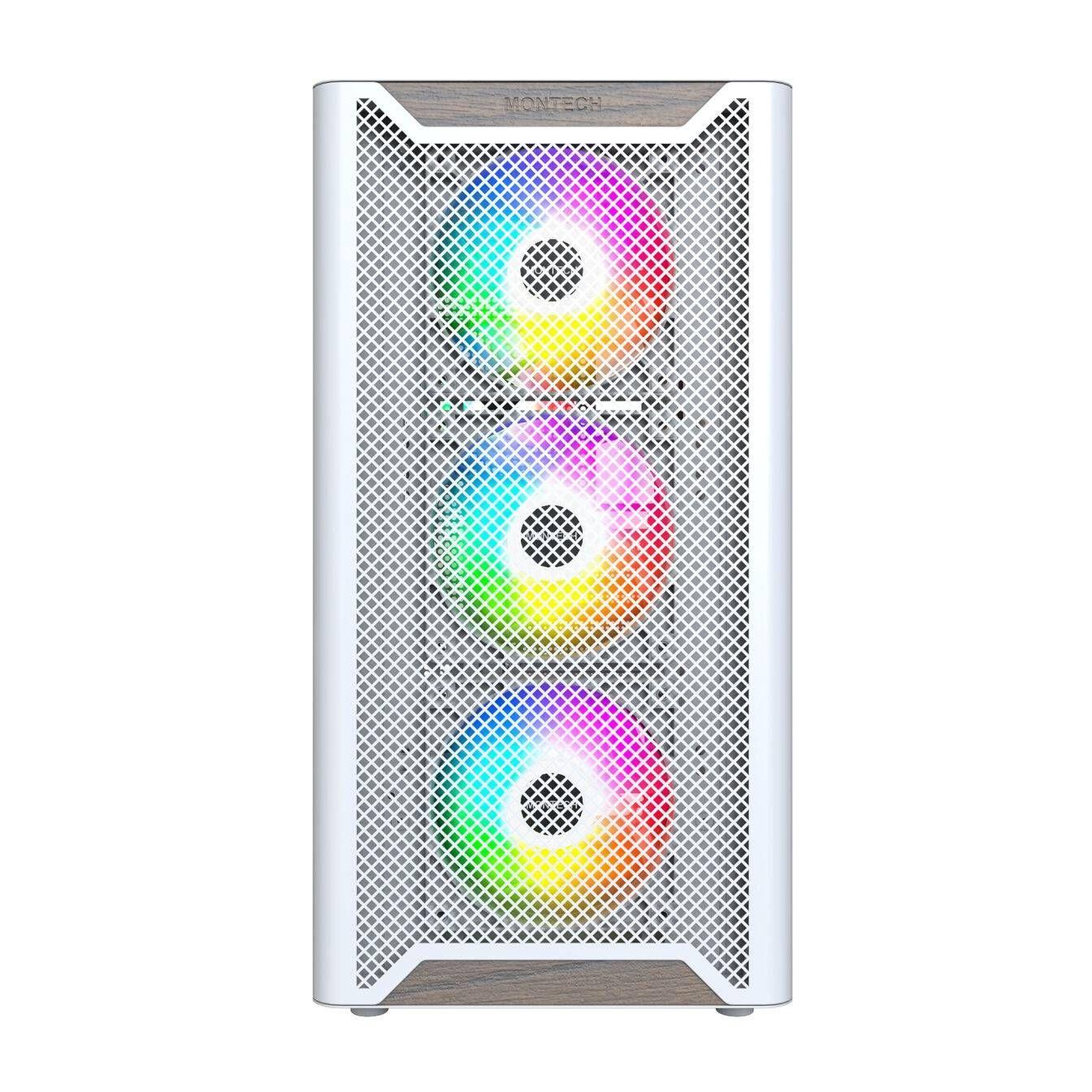 Caixa ATX MONTECH XR WOOD (W) (ATX, Micro ATX, Mini-ITX - Midi Tower - Madeira de nogueira - Branco/Madeira) — miniatura 2