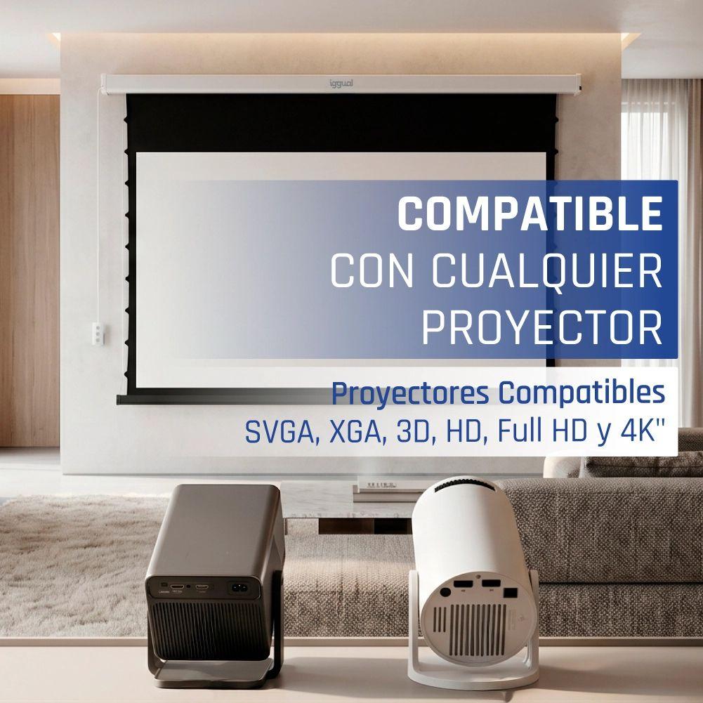 Ecrã de Projeção Elétrico IGGUAL PSIXS203 (92" - Branco) — miniatura 8