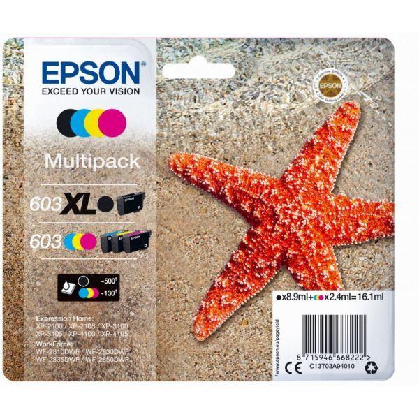 Tinteiro EPSON 603XL (890 folhas - Preto, Ciano, Magenta e Amarelo)