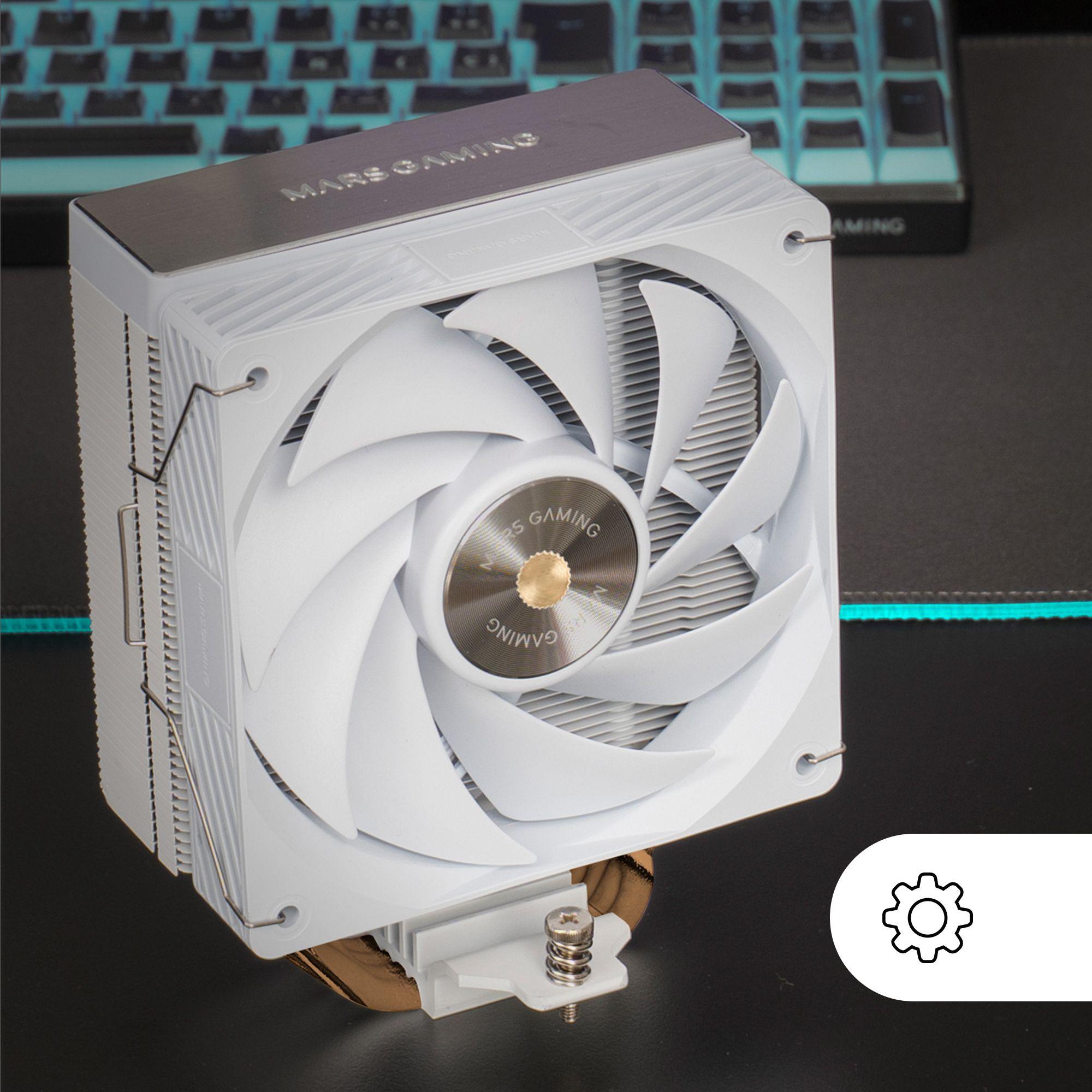 Cooler CPU MARS GAMING MCPU-X4W (12 cm - 1 ventoinha - 2000 RPM - Branco) — miniatura 6