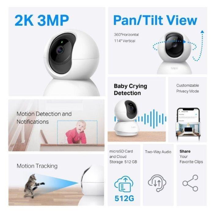 Câmara de Segurança TP-LINK Tapo TC71 (Interior - 3 MP - 2304 x 1296 pixels - Branco) — miniatura 2