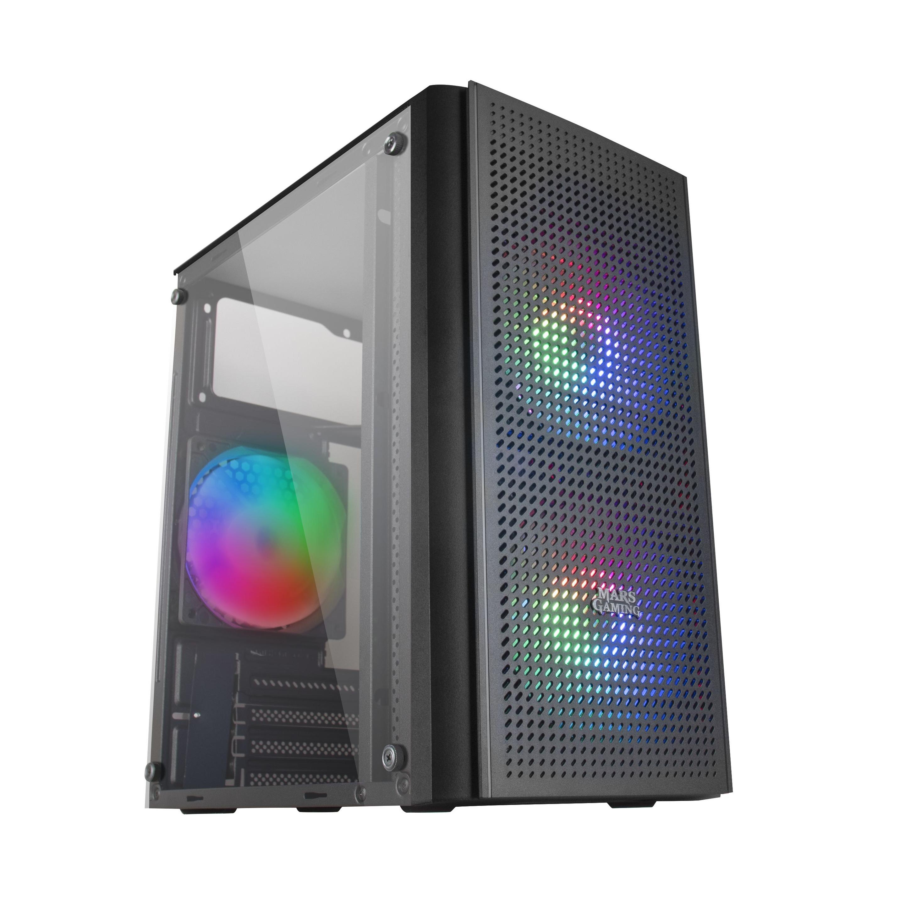 Caixa PC Gaming MARS GAMING MC300 (micro ATX, Mini-ITX - Mini Tower - Micro-ATX, Mini-ITX - Preto) — miniatura 2