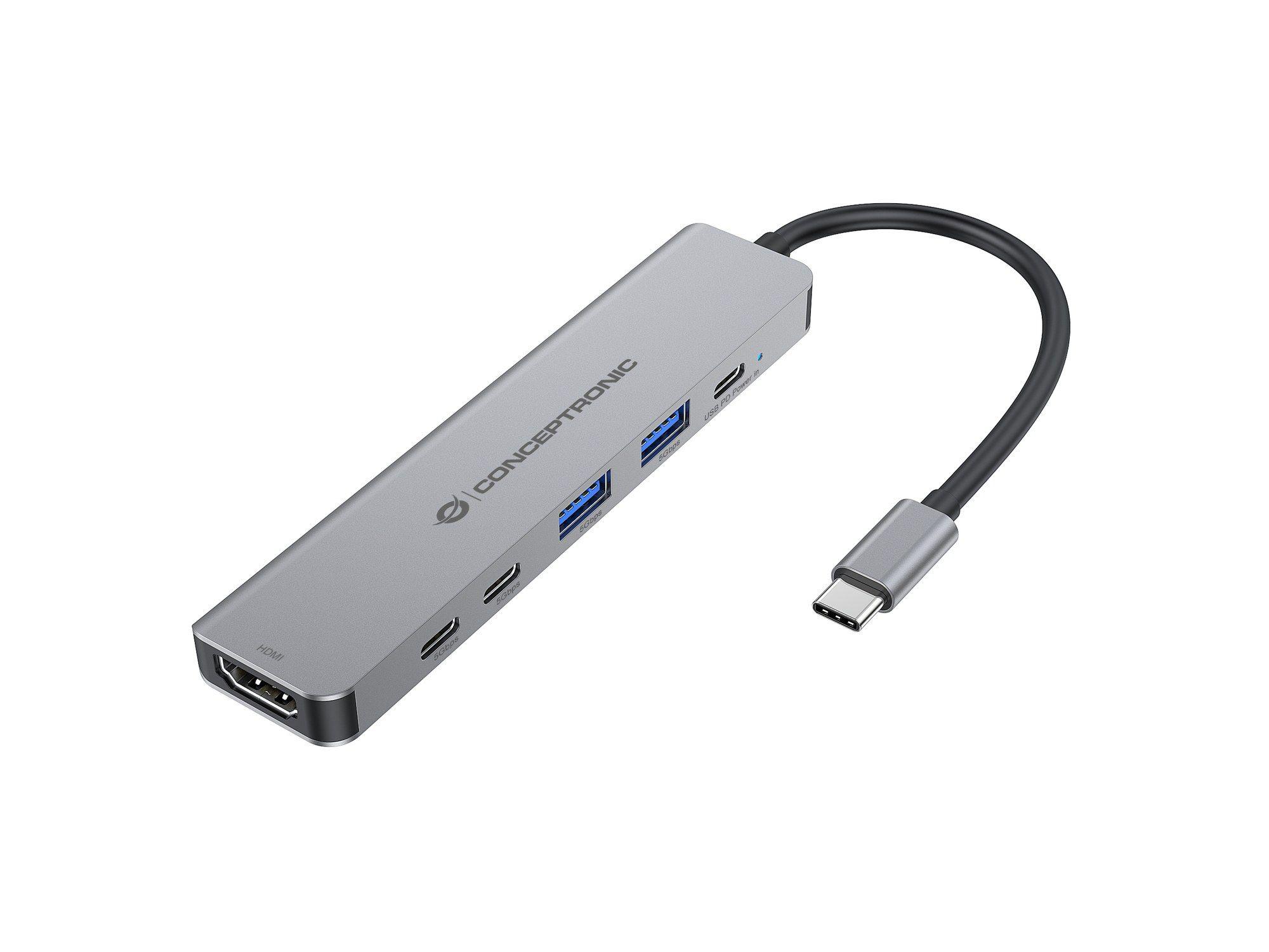 Dock USB-C CONCEPTRONIC DONN33G (0,25 m - Prateado)
