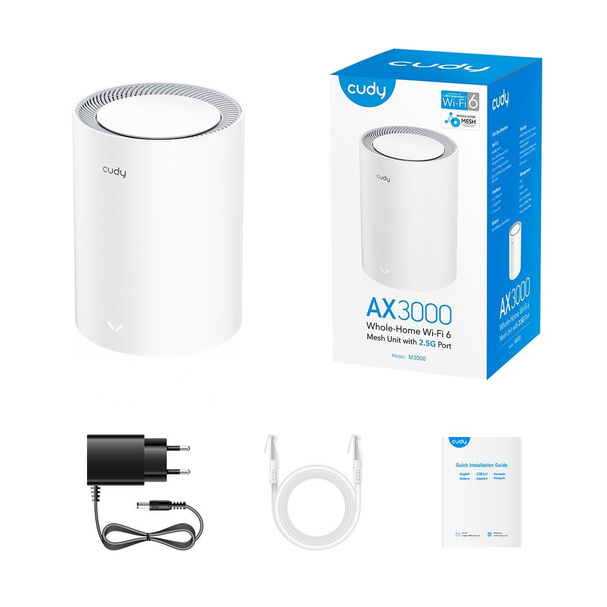 Sistema Wi-Fi Mesh CUDY M3000(1-PACK) V2.0 (Wi-Fi 6 - Dual-band - 1 unidade - Branco), miniatura 3
