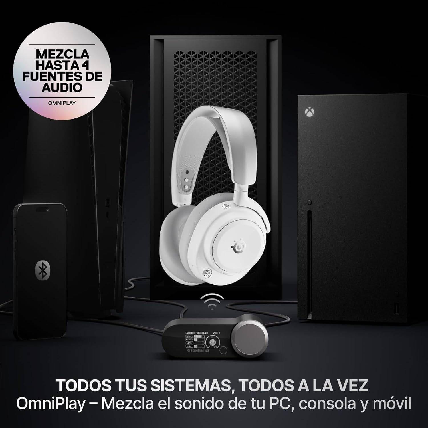 Headset Gaming STEELSERIES Arctis Nova Pro Omni WH Retail (Binaural - Com fios e sem fios - Circum-aural - Branco) — miniatura 5