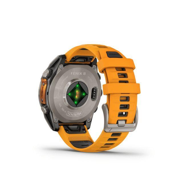 Relógio Desportivo GARMIN fenix 8 (Redondo - Android, iOS - AMOLED - Grafite e Laranja) — miniatura 3