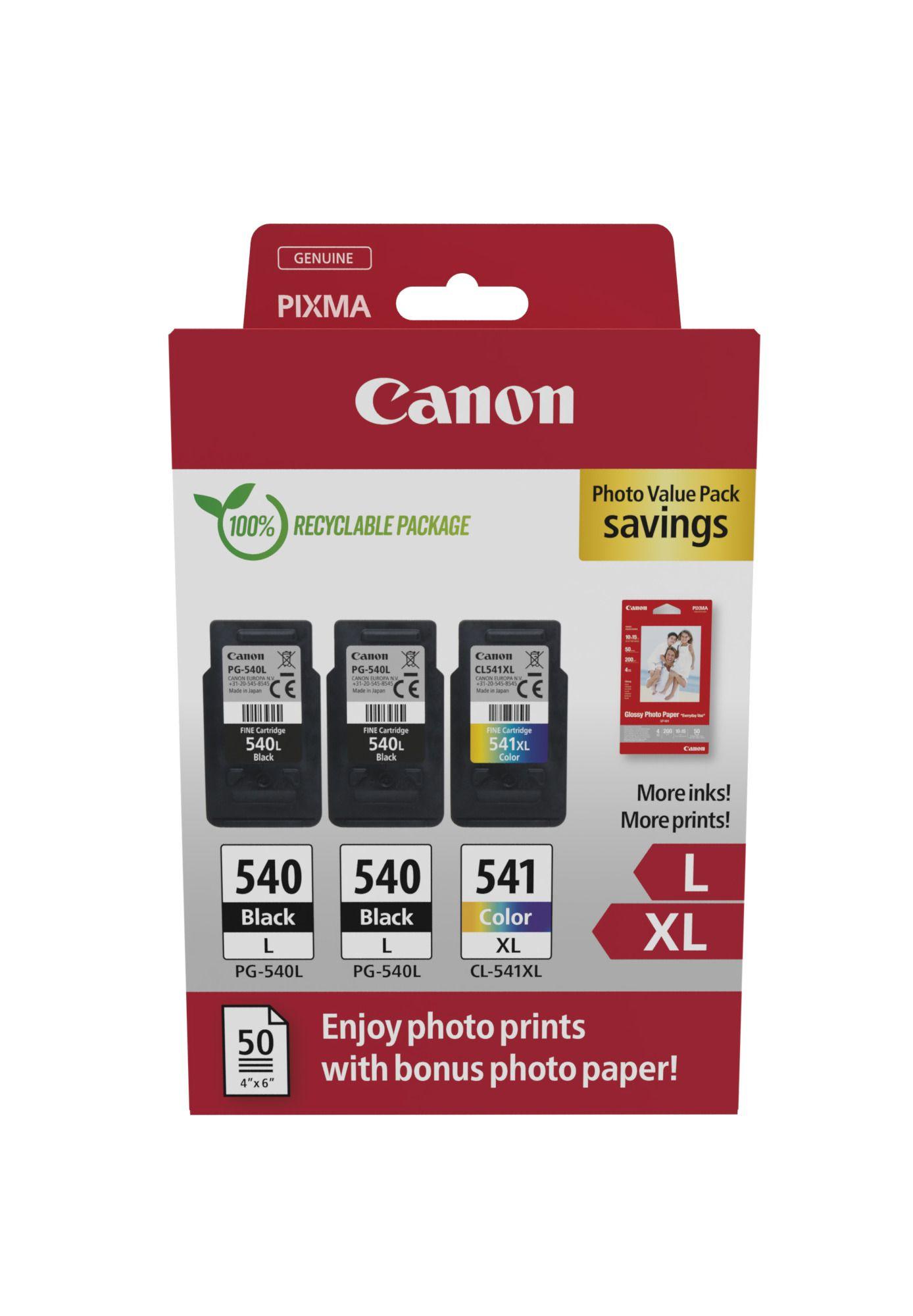 Pack de Tinteiros CANON PG-540L + CL-541XL (Preto/Ciano/Magenta/Amarelo)
