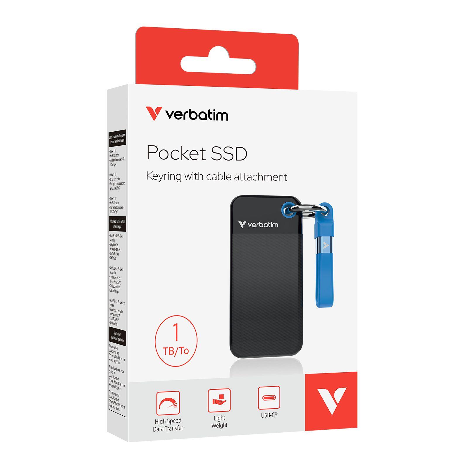 SSD VERBATIM Pocket SSD (1 TB - M.2 - USB Type-C, USB 3.2 Gen 2 - Preto e Azul) — miniatura 2