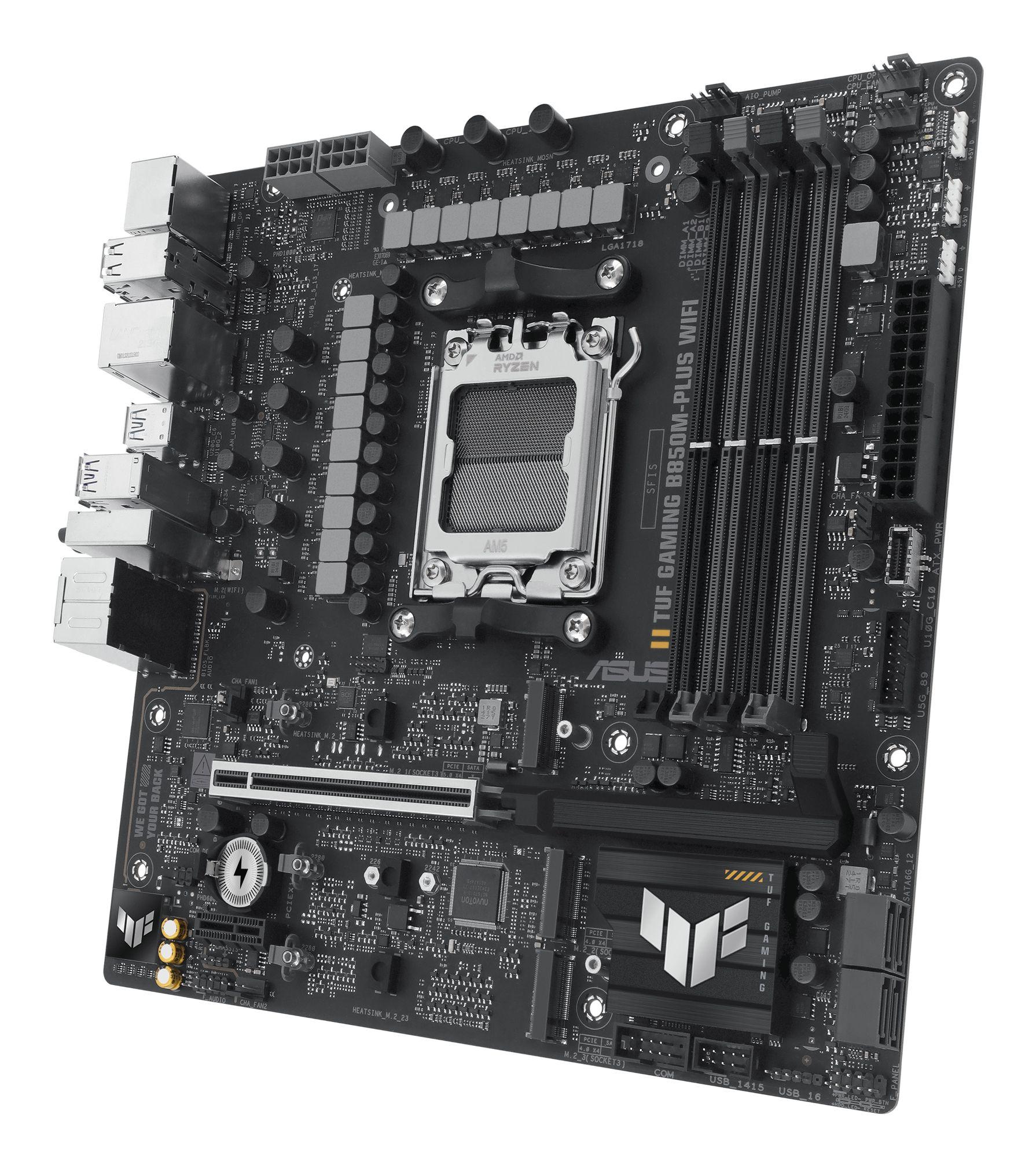 Motherboard ASUS TUF GAMING B850M-PLUS WIFI (AM5 - micro ATX - Duplo canal - Preto) — miniatura 6