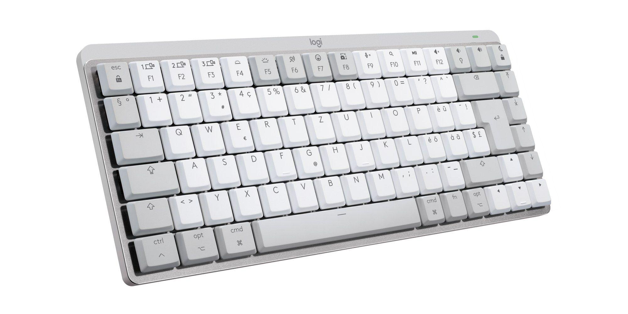 Teclado LOGITECH MX Mechanical Mini for Mac (Suíço - Logitech Tactile - RF Wireless + Bluetooth - Cinzento-claro)