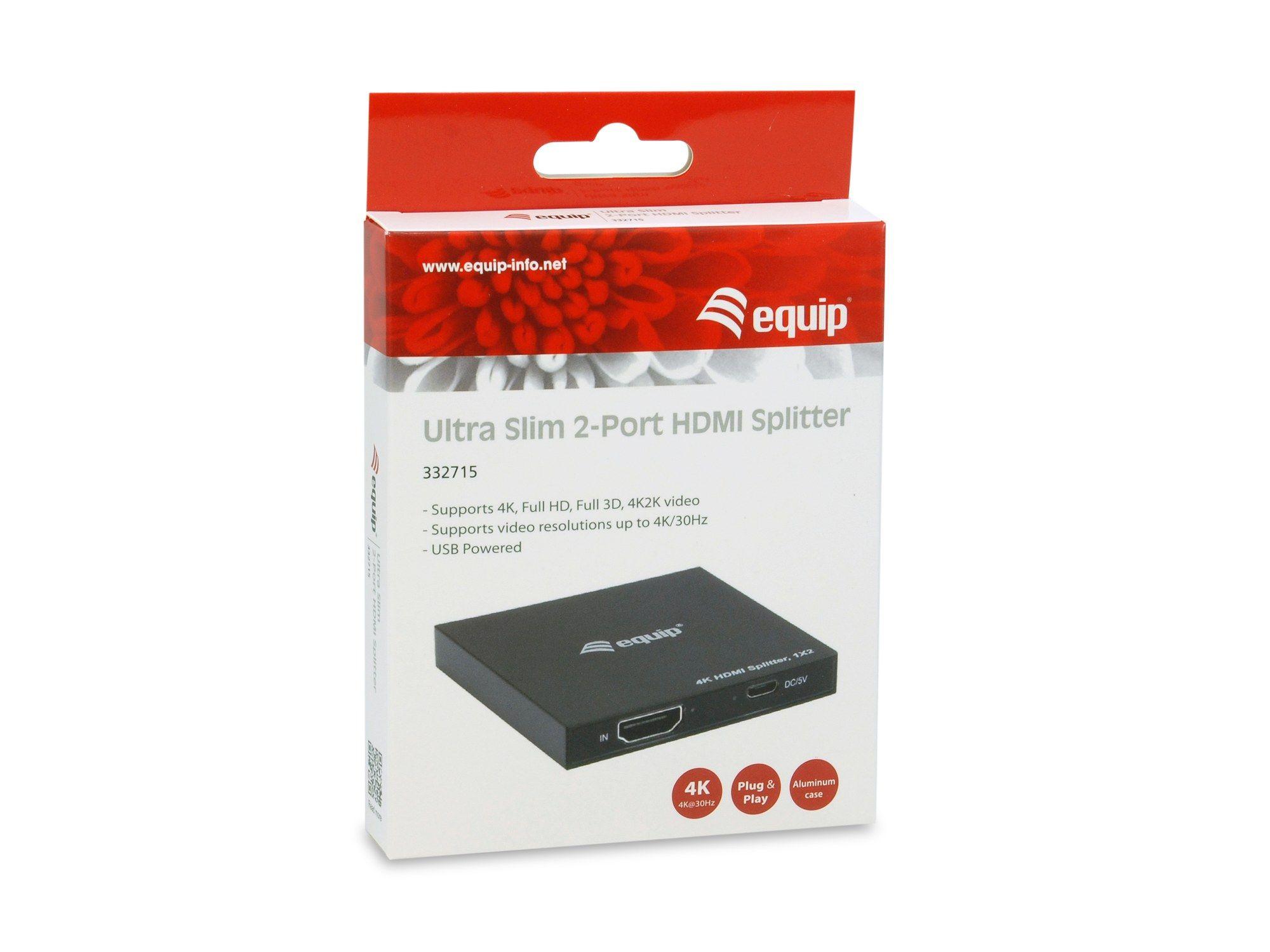 Splitter HDMI EQUIP 332715 (60 Hz - 2x HDMI - Preto) — miniatura 5