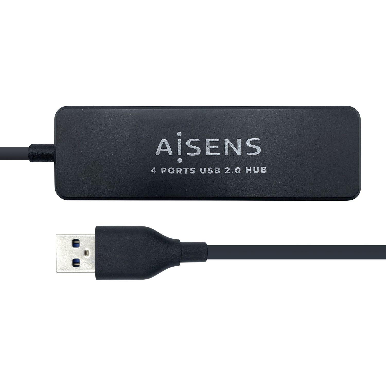 Hub USB AISENS A104-0402 (0,3 m - Preto)