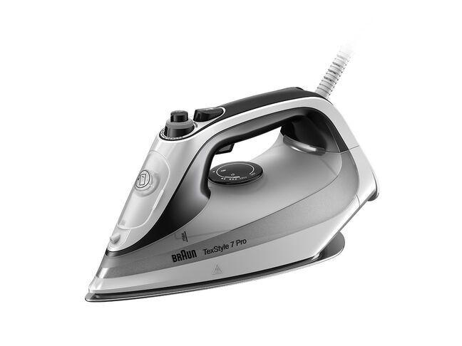 Ferro de Engomar a Vapor BRAUN TexStyle 7 Pro SI7149WB (2900 W - 0,3 l - EloxalPlus soleplate - Preto e Branco)