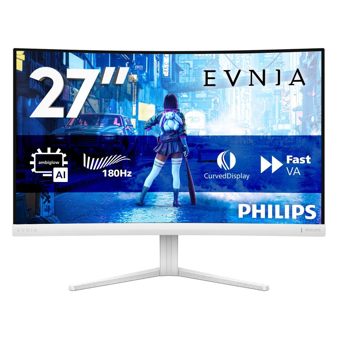 Monitor PHILIPS Evnia 5000 27M2C5201L/00 (27" - Fast VA - 180 Hz - Branco)