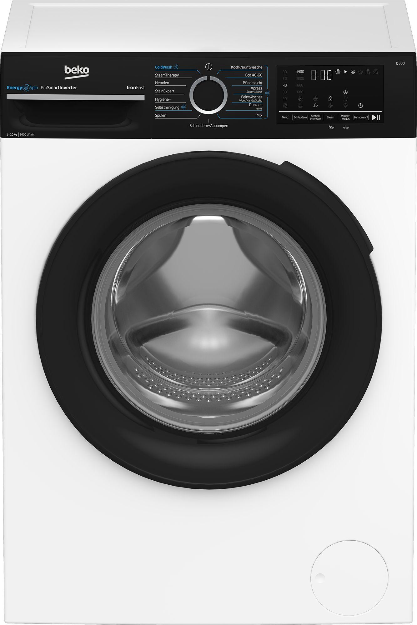 Máquina de Lavar Roupa Independente BEKO BM3WFU41041W (1400 RPM - B - 51 l - Branco/Preto)