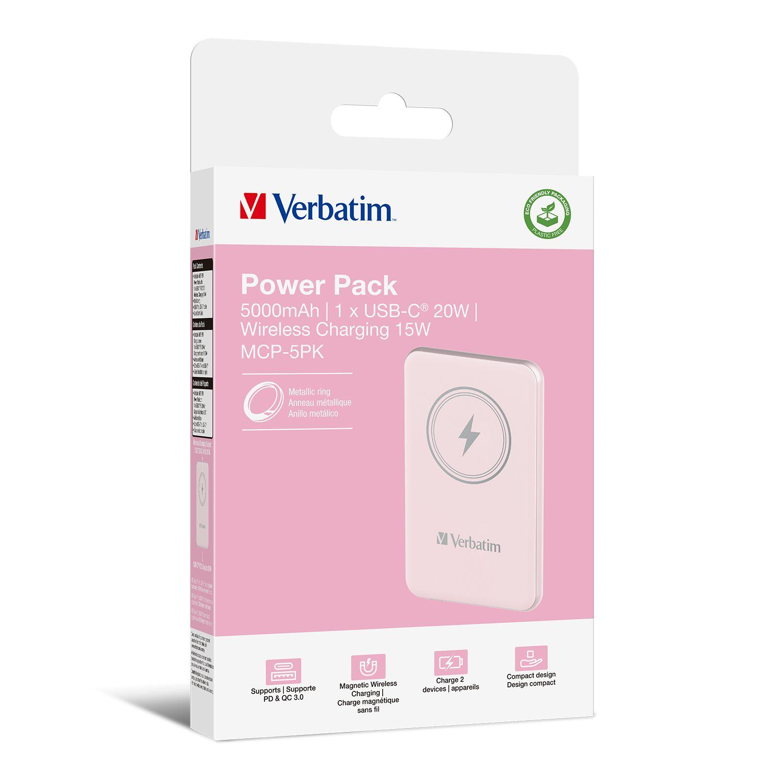 Powerbank VERBATIM Charge 'n' Go 32243 (5000 mAh - Até 20 W - USB Type-C - Rosa), miniatura 5