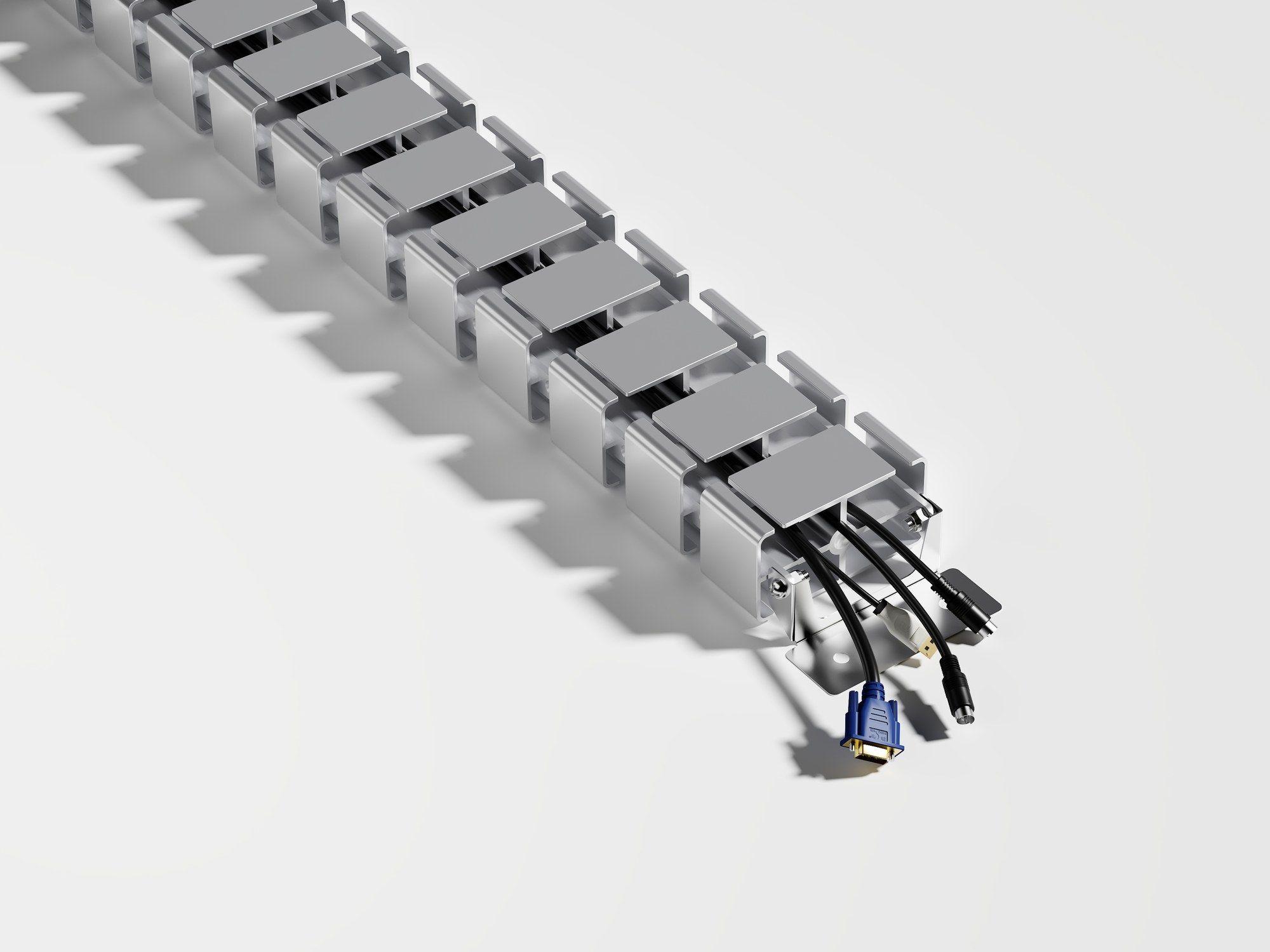 Organizador de Cabos EQUIP 650860 (Sintéticos ABS, Alumínio - Cinzento), miniatura 3