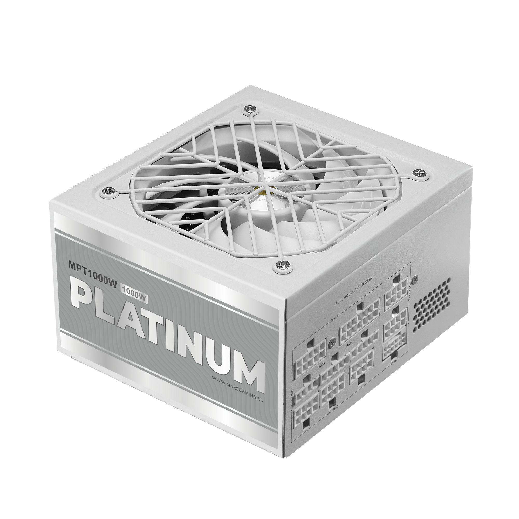 Fonte de Alimentação MARS GAMING MPT1000W (ATX - 1000 W - 80 Plus Platinum - Branco)