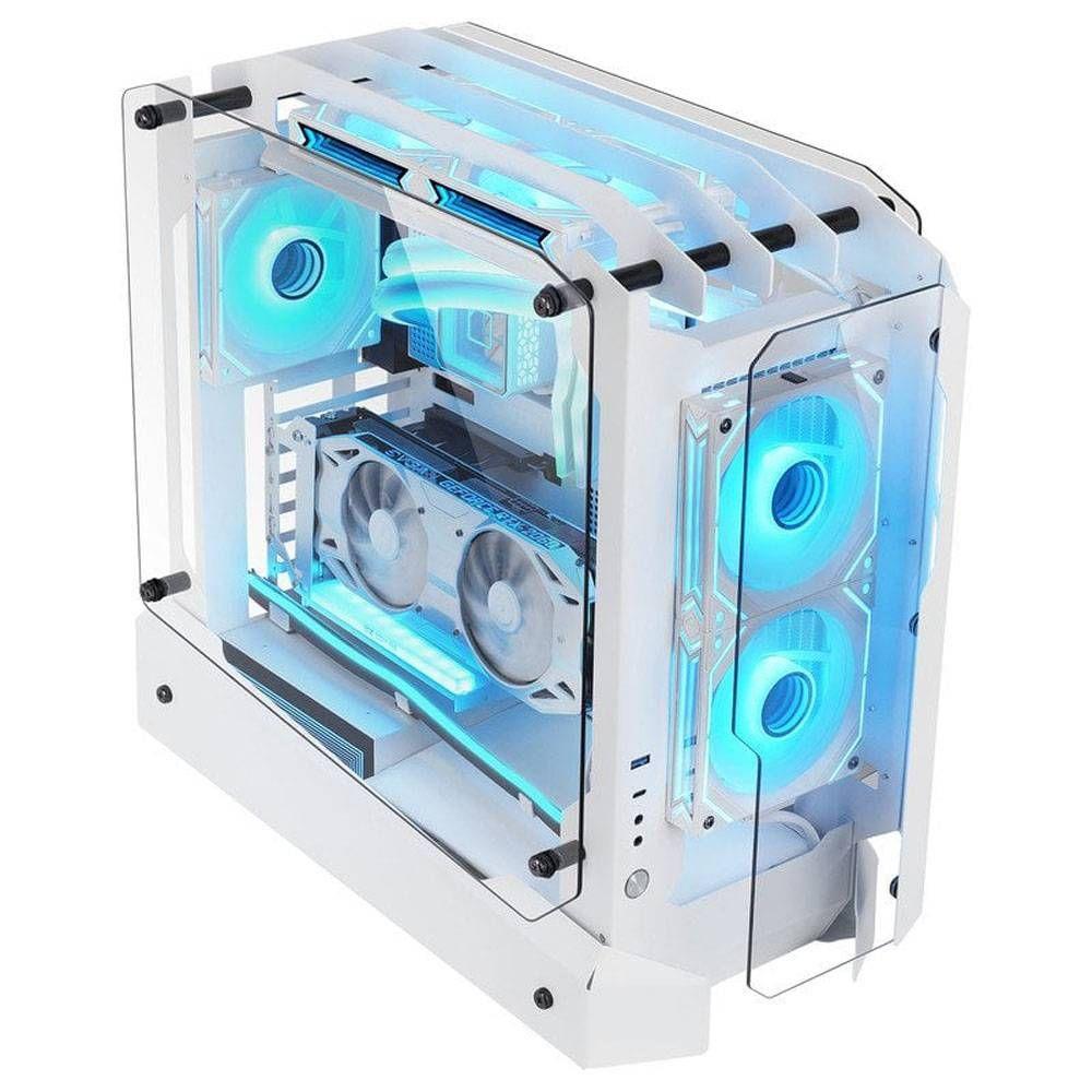 Caixa ATX MARS GAMING MC-EDGE (ATX, Micro ATX, Mini-ITX - Midi Tower - SGCC, vidro temperado - Branco) — miniatura 3