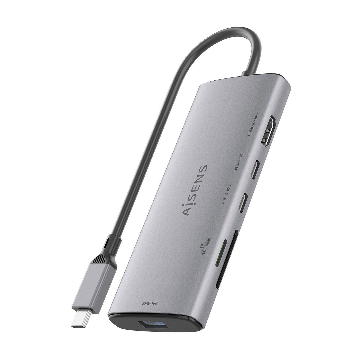 Dock USB-C AISENS ASUC-6P029-GR (0,2 m - Cinzento), miniatura 3
