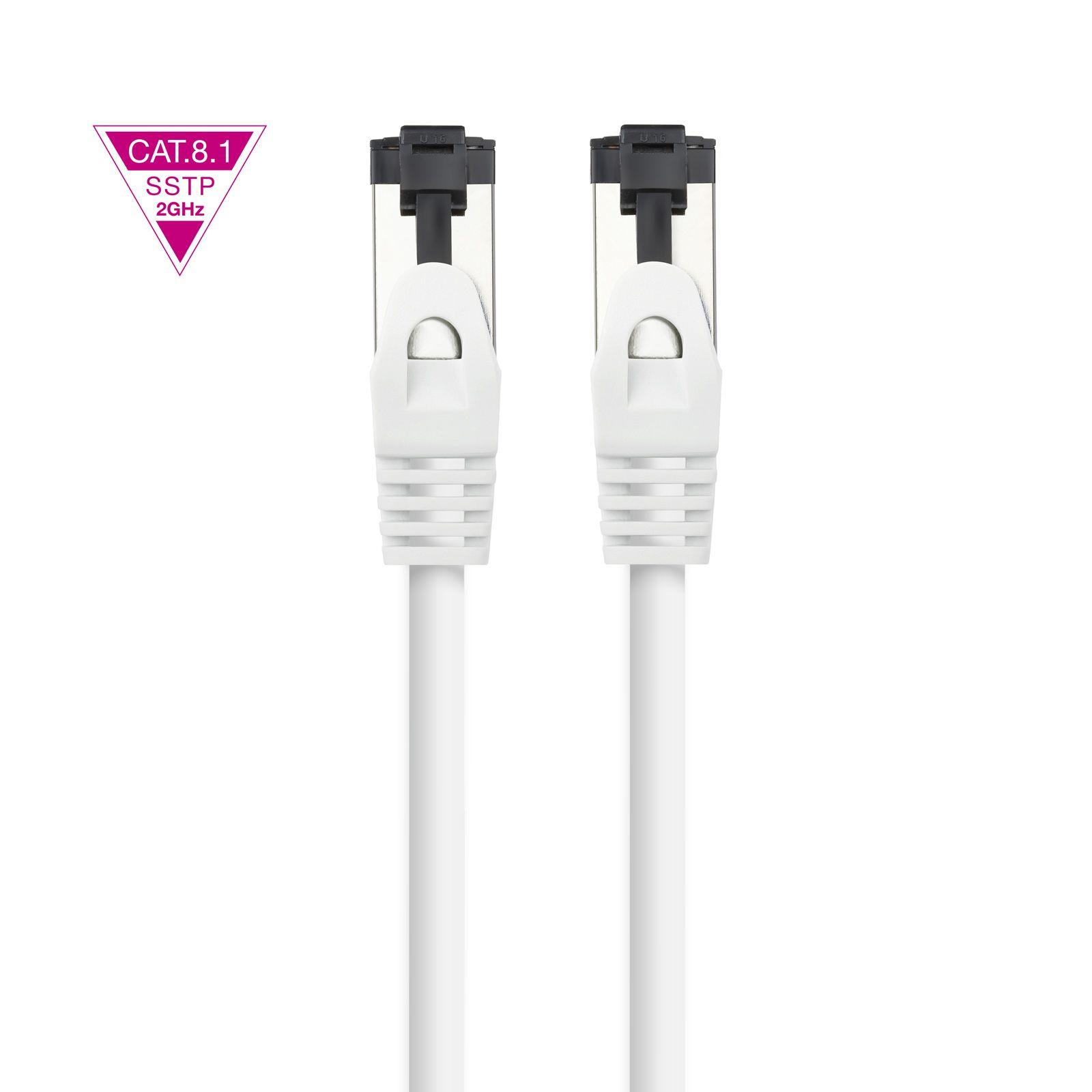 Cabo de Rede NANOCABLE 10.20.2002-W (2 m - Cat8.1 - RJ-45 - Branco), miniatura 3
