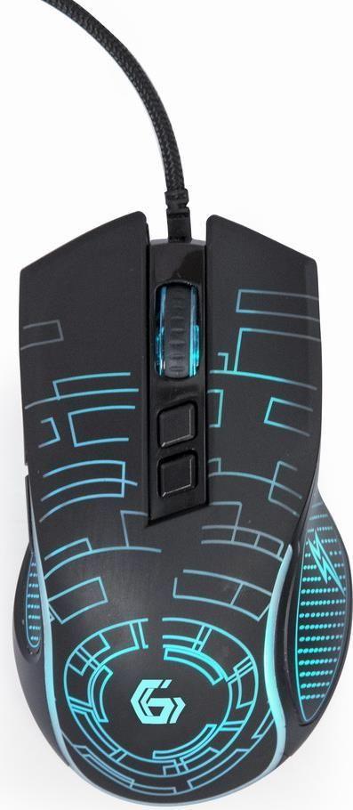 Rato GEMBIRD MUSG-RGB-01 (3600 DPI - Óptico - USB Tipo-A - Preto)