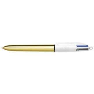 Caneta Esferográfica Retrátil BIC 4 Colours Shine (Dourado e Branco)