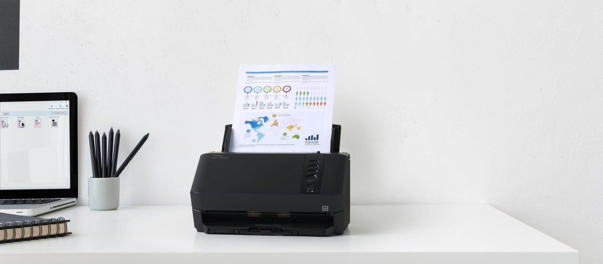 Scanner de Documentos de Rede RICOH SP-2240N (3.2 Gen 1 - USB 3.2 Gen 1 e Ethernet LAN - Preto) — miniatura 6