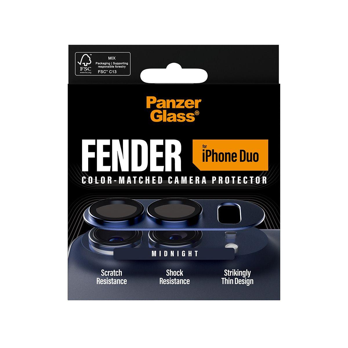 Protetor de Lentes da Câmara PANZERGLASS Fender Camera Lens Protector Midnight iPhone Duo (Apple - Silicone - Azul) — miniatura 3
