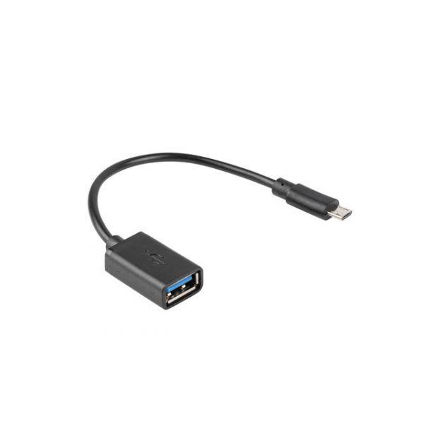 Adaptador OTG USB LANBERG AD-OTG-UM-01 (0,15 m - USB A - Micro-USB A - Preto), miniatura 2