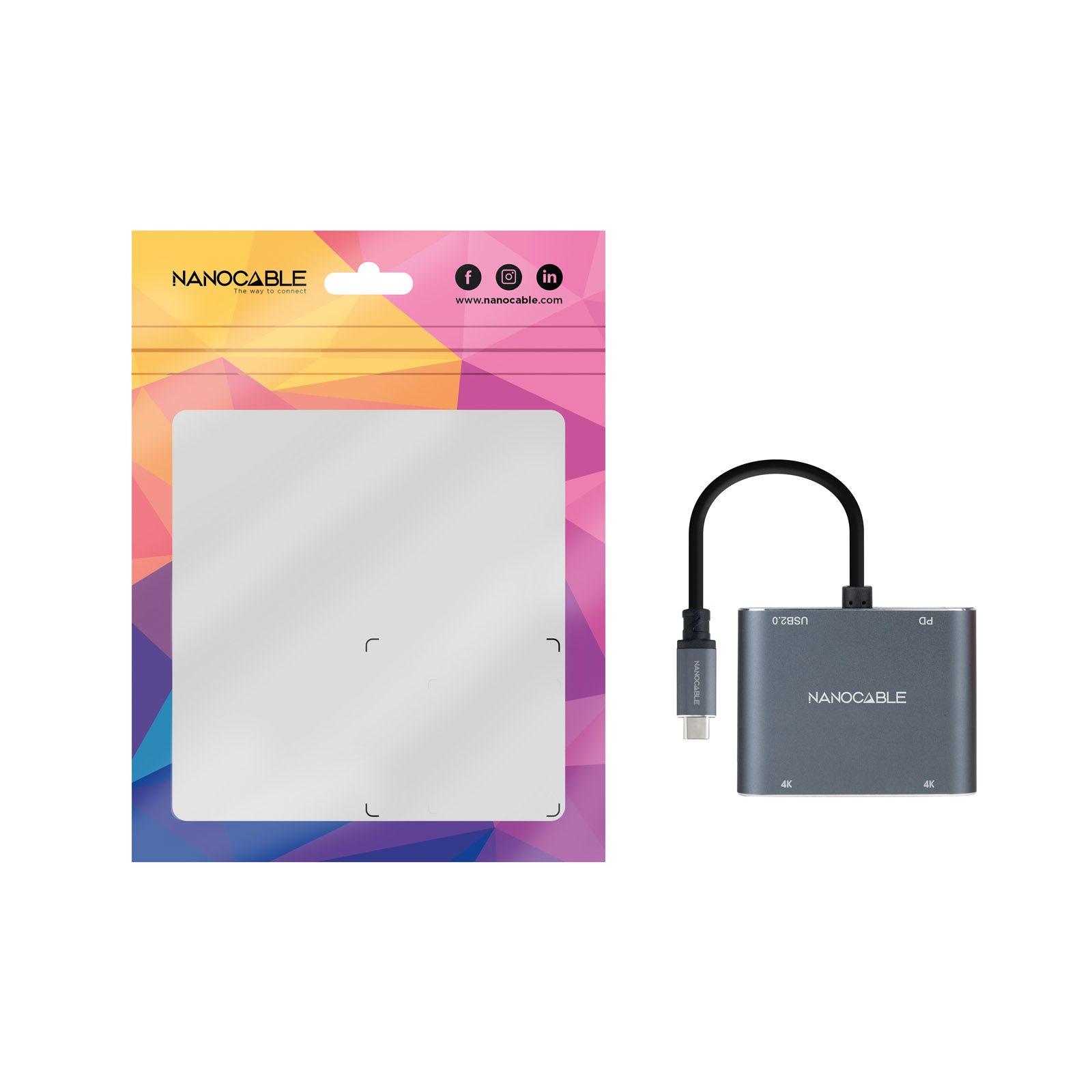 Adaptador USB-C para HDMI NANOCABLE 10.16.4305 (0,15 m - USB Type-C - Cinzento) — miniatura 3