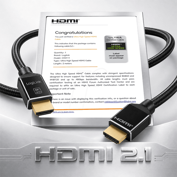 Cabo HDMI LOGILINK CH0111 (2 m - Preto), miniatura 2