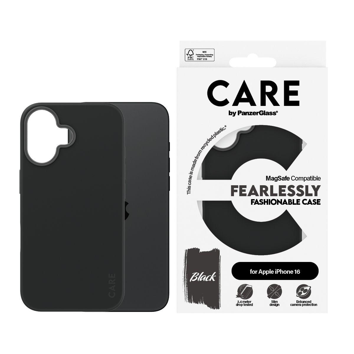 Capa PANZERGLASS CARE Case Fashion MagSafe iPhone 16 (Apple - Preto), miniatura 2