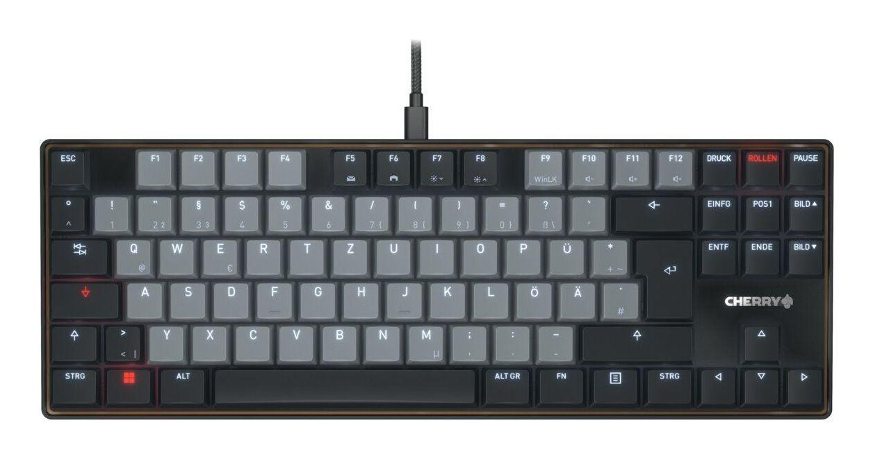 Teclado CHERRY KC 500 MX LP TKL (Alemão - Interruptor de chave mecânico - USB - Preto e Cinzento)
