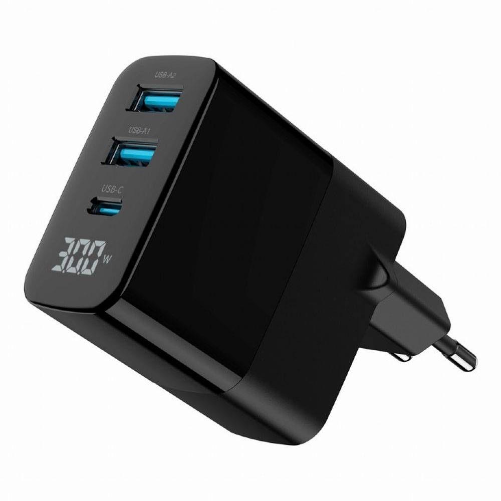 Carregador USB GEMBIRD TA-UC-PDQC30LCD-BK-02 (30 W - Preto), miniatura 3