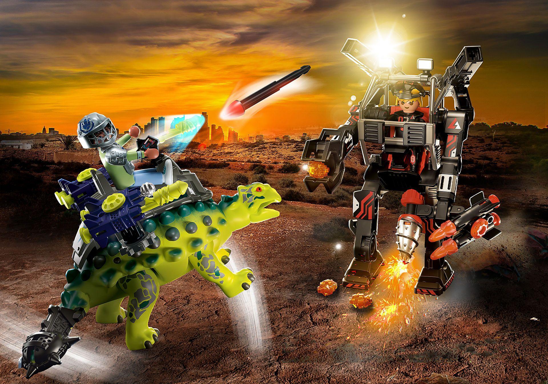 Conjunto de Construção PLAYMOBIL Dino Rise 70626 Saichania: Defesa do Lutador (5 anos - Multicor)