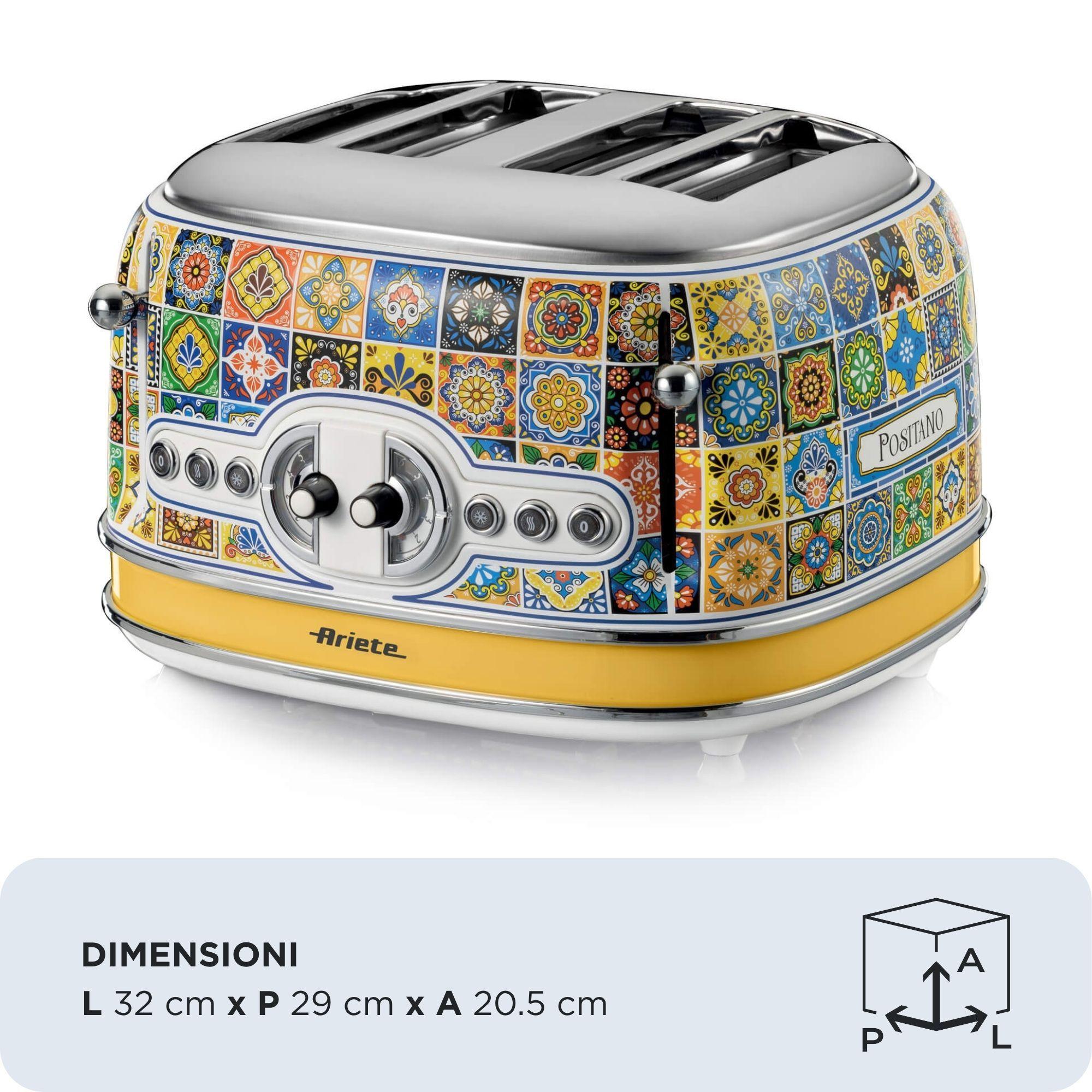 Torradeira ARIETE 0156PO (1630 W - Altura 20,5 cm - Azul e Amarelo), miniatura 2