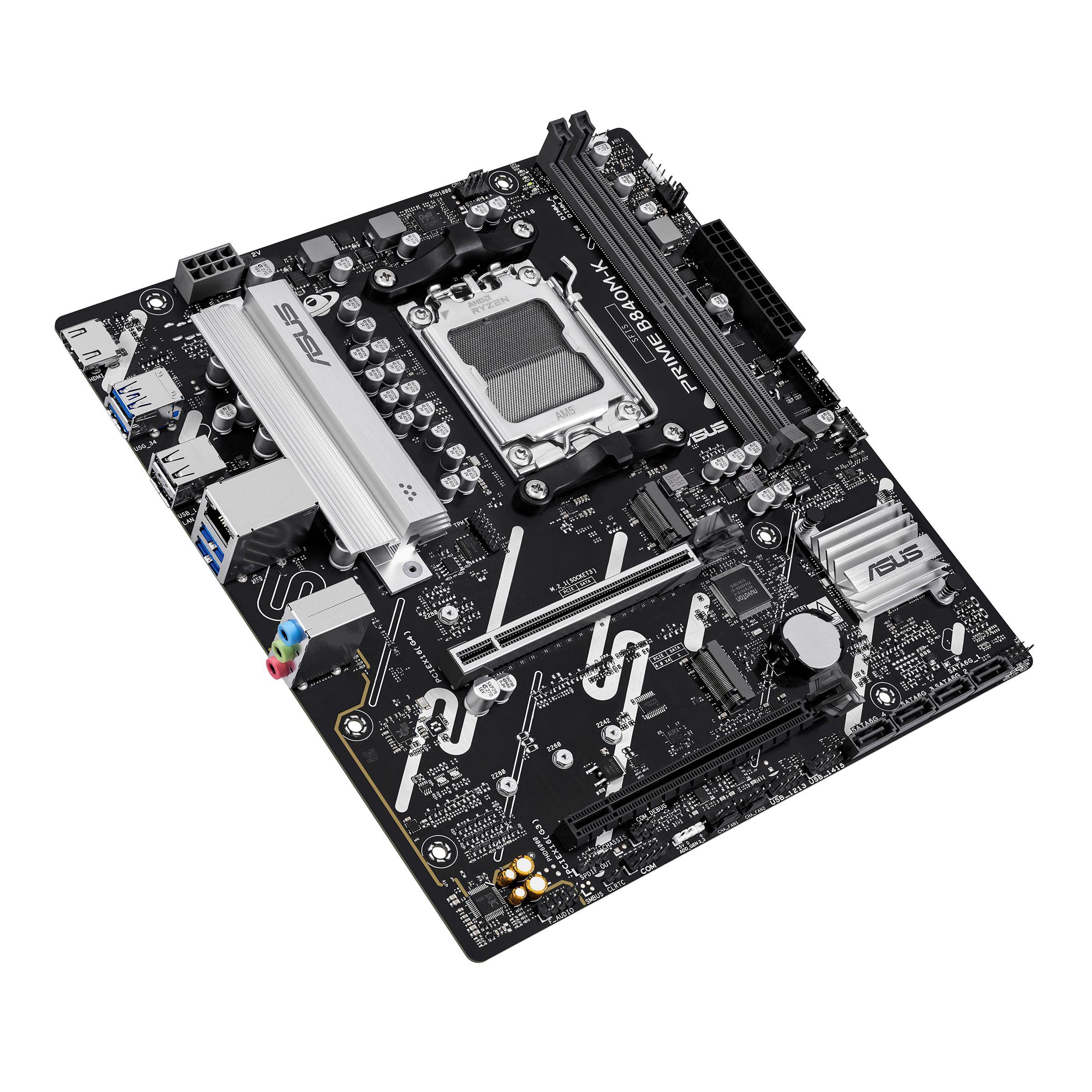 Motherboard ASUS Prime B840M-K (AM5 - micro-ATX - Duplo canal - Preto), miniatura 5