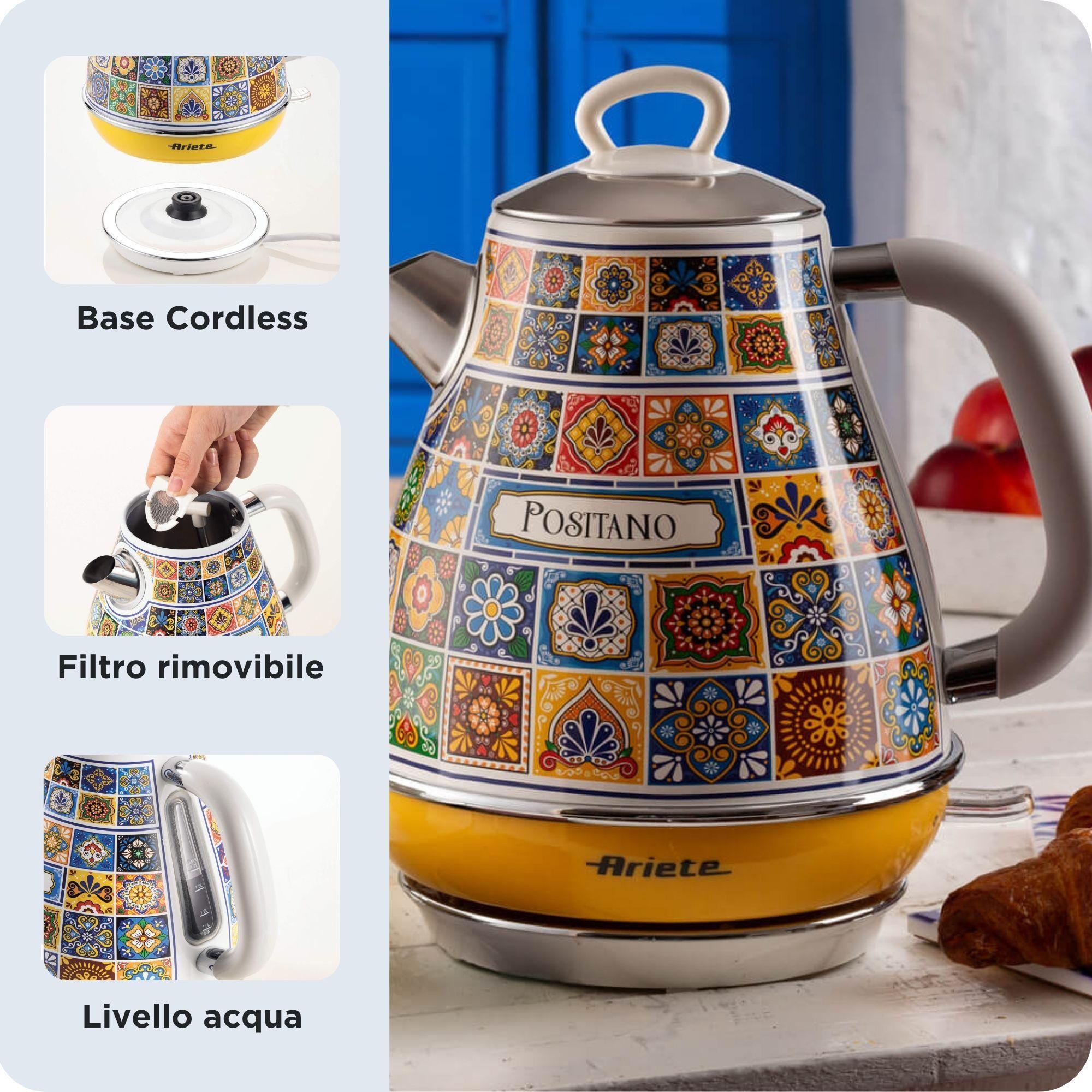 Jarro Elétrico ARIETE 2869/0P (2200 W - 1,7 l - Aço inoxidável - Azul/Amarelo), miniatura 3