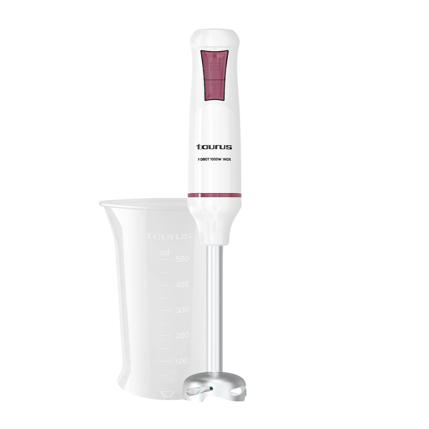 Varinha Mágica TAURUS ROBOT 1000 INOX (Batidora de vaso - 1000 W - Corrente elétrica - Preto e Rosa)