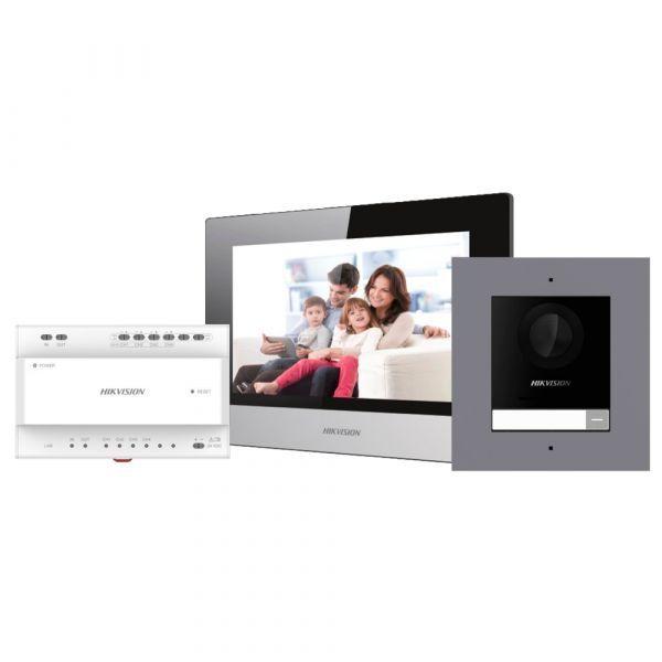 Kit de Videoporteiro HIKVISION DS-KIS702Y (2 fios - Wi-Fi - IP65 - Preto/Cinzento/Branco) — miniatura 2