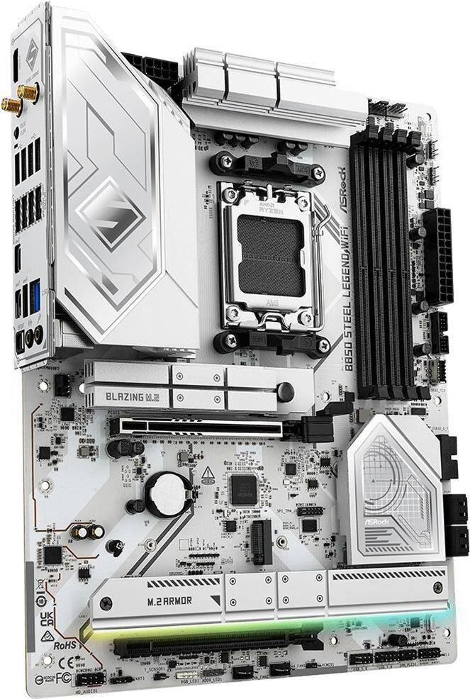 Motherboard ASROCK B850 Steel Legend WiFi (AM5 - ATX - Duplo canal - Branco)
