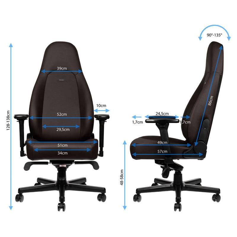 Cadeira Gaming NOBLECHAIRS ICON Java Edition (150 kg - Até 10 cm - 90-135 ° - Castanho) — miniatura 3