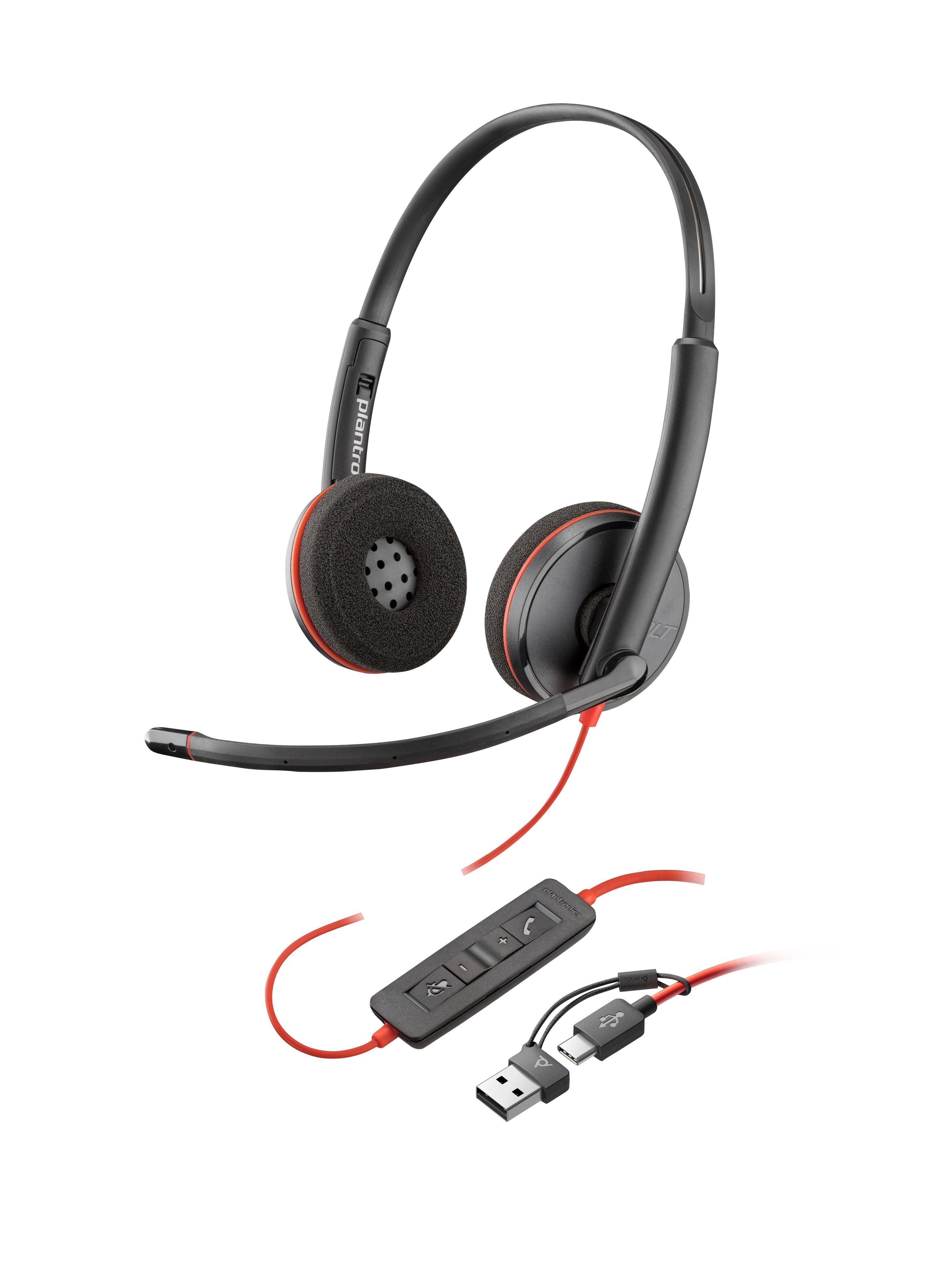 Headset Call Center POLY Blackwire 3220 (Binaural - Com fios - Supra-aural - Preto) — miniatura 3