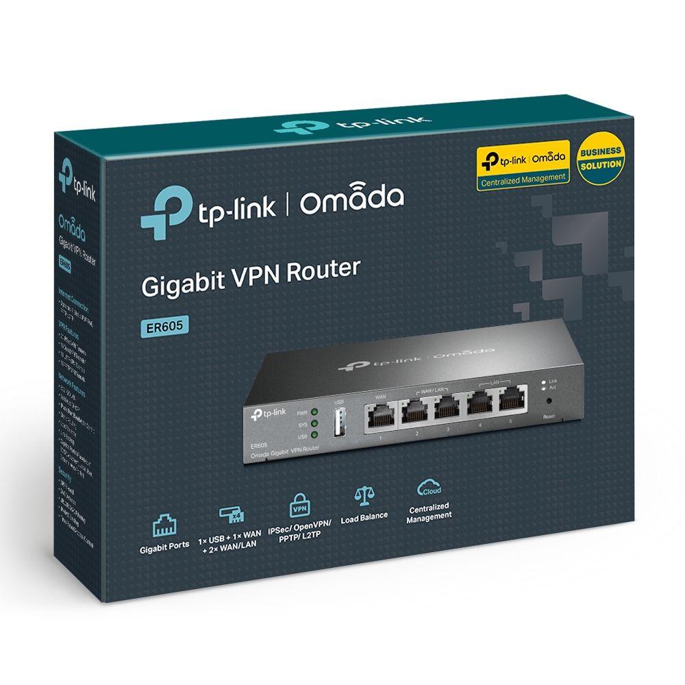 Router com Fios TP-LINK Omada ER605 (Gigabit Ethernet - 10, 100, 1000 Mbit/s - Preto) — miniatura 5