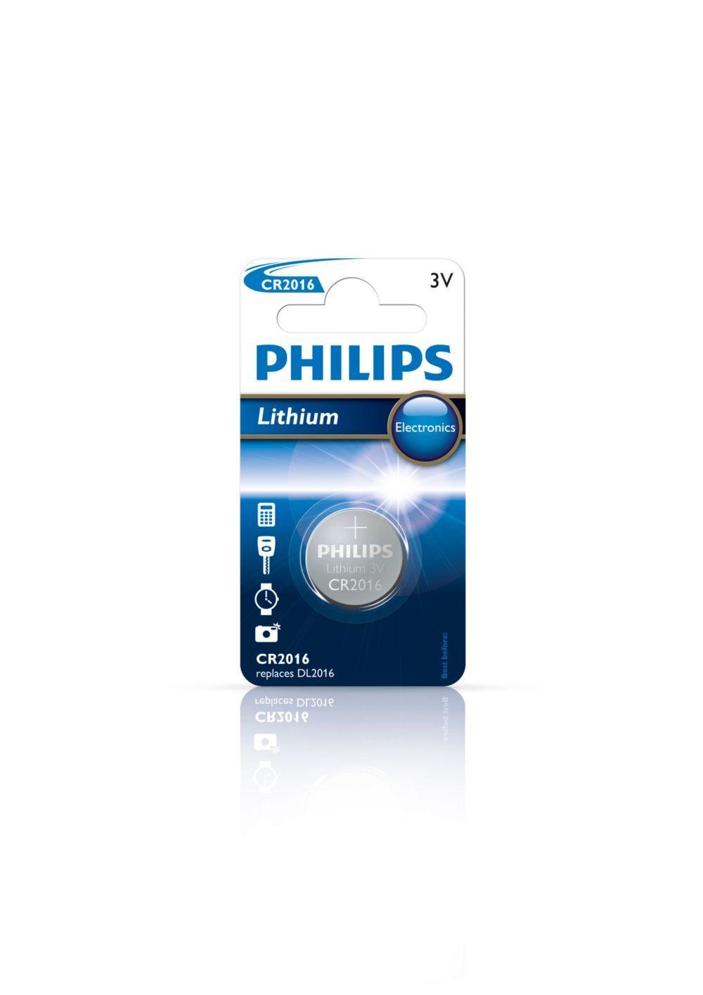 Pilha de Lítio PHILIPS CR2016/01B (Prateado)