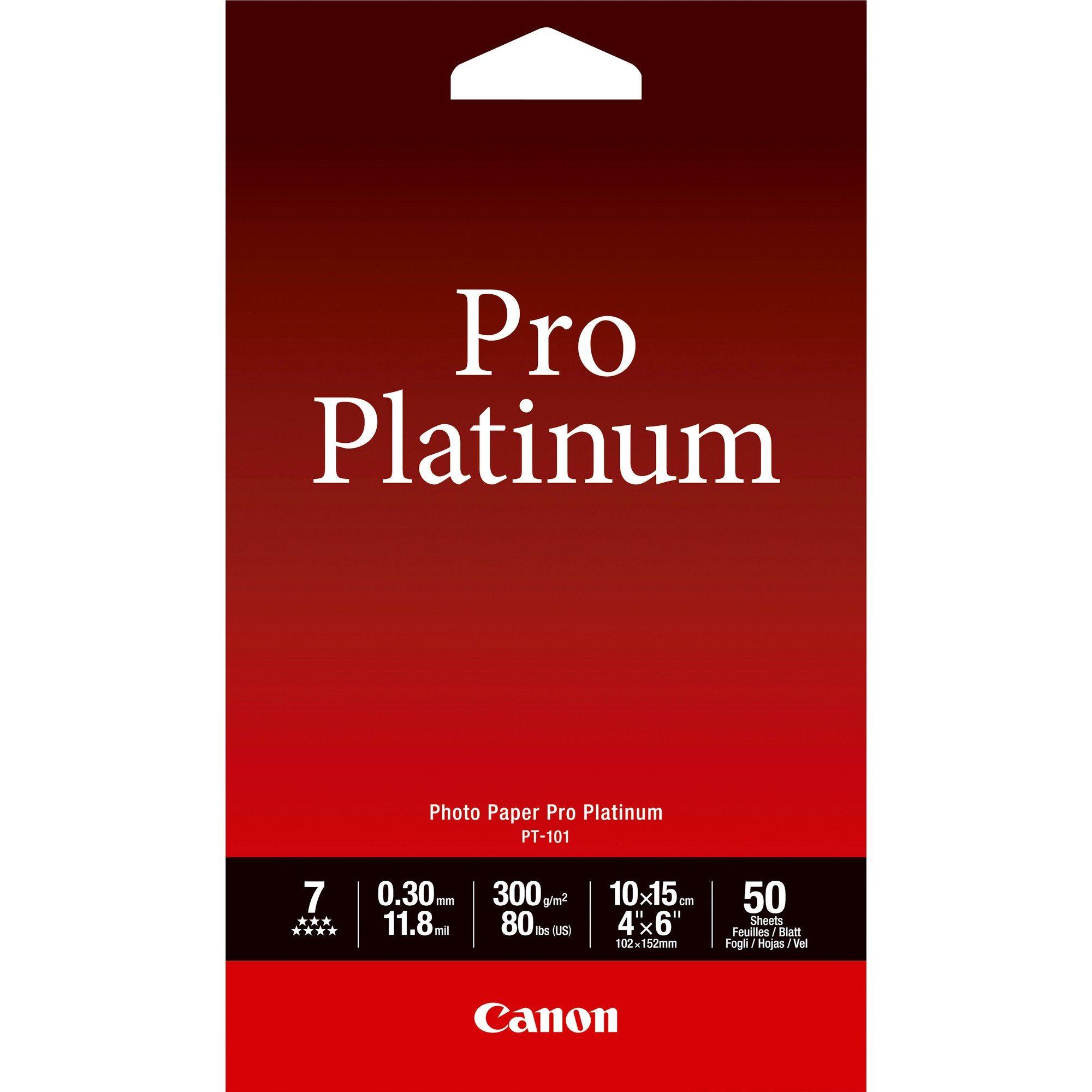 Papel Fotográfico CANON PT-101 Pro Platinum (10 x 15 cm - 50 folhas - 300 g/m²)
