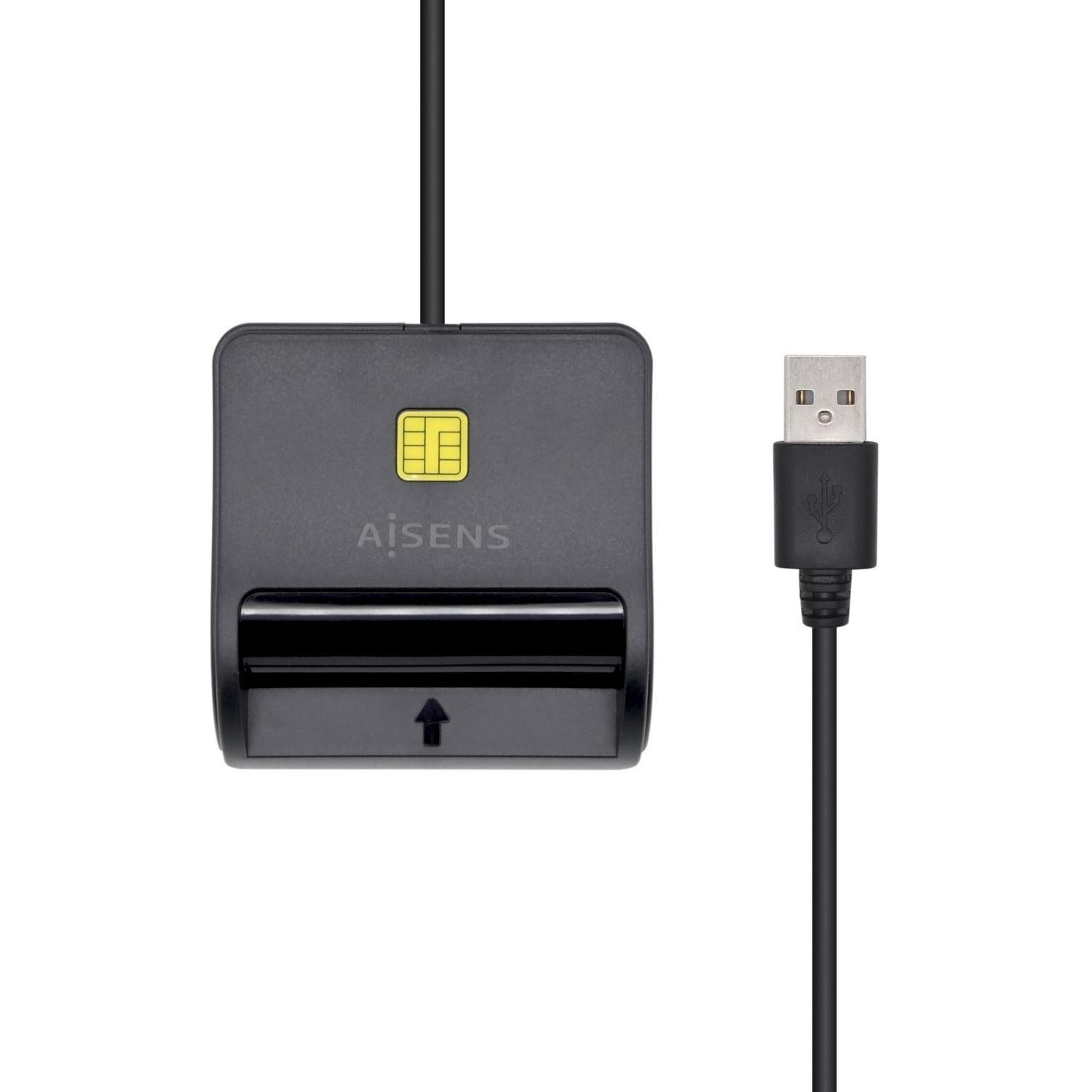 Leitor de Cartões Inteligentes AISENS ASCR-SN01-BK (USB 2.0 - Preto), miniatura 2