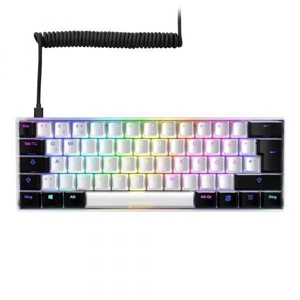 Teclado SHARKOON SKILLER SGK50 S4 (Alemão - Kailh Red - 60% - Branco/Preto), miniatura 3