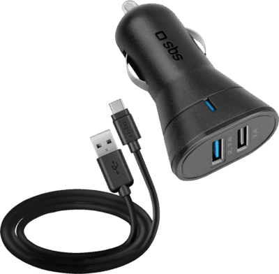 Carregador de Isqueiro para Automóvel SBS TEKITCRC2U21AUL (10 W - Preto)